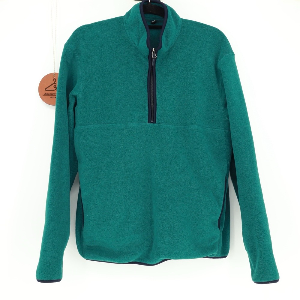 Uniqlo Fleece Half-Zip Long-Sleeve Pullover Blue Green Size Medium
